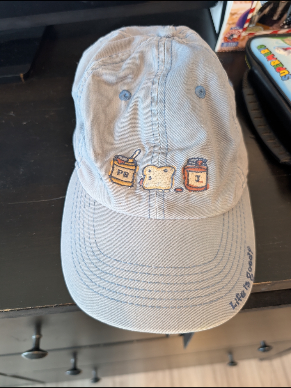 Light Blue Peanut Butter & Jelly Embroidered Baseball Cap